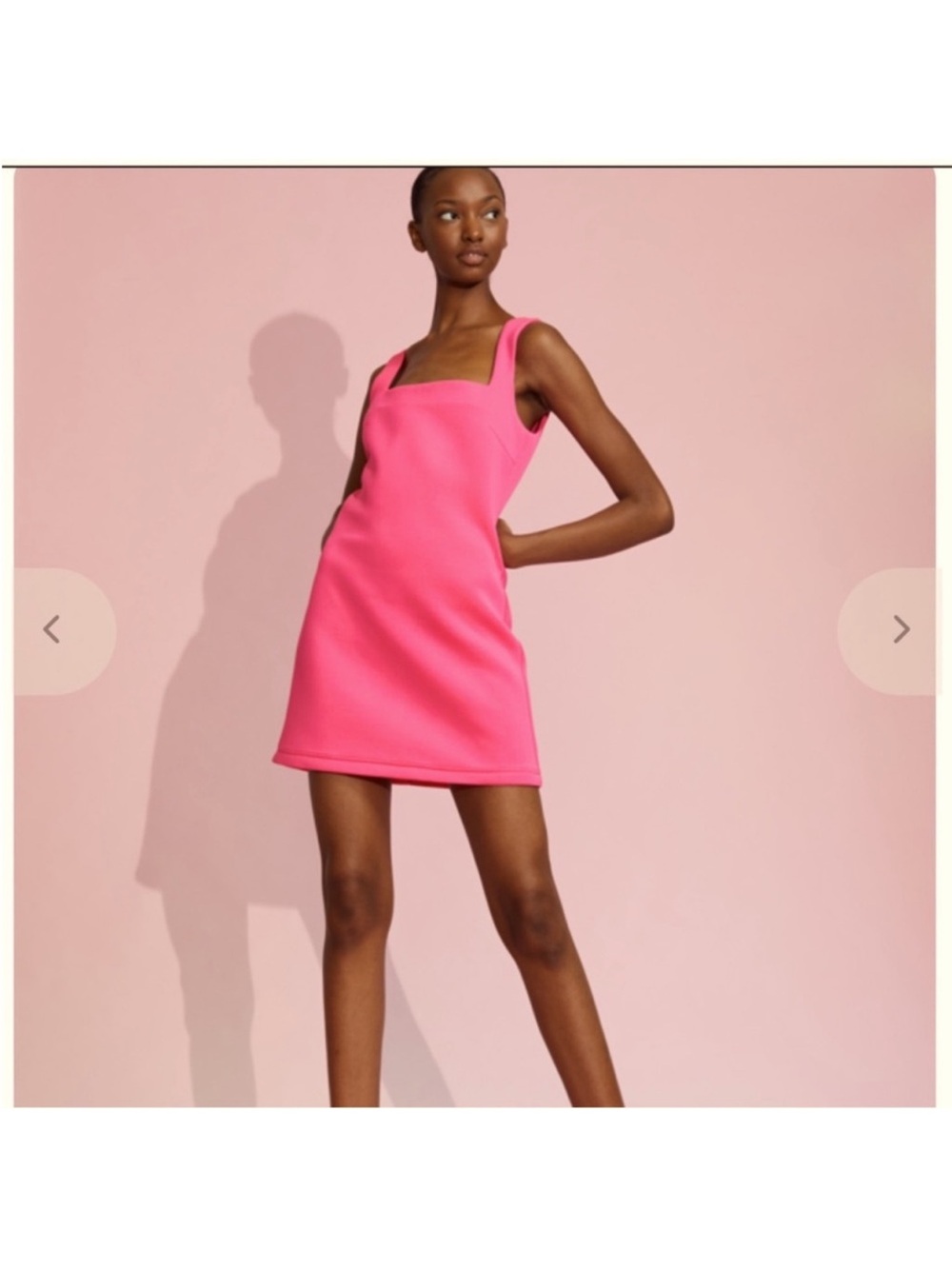 Cynthia Rowley Hot Pink Square-Neck Mini Dress